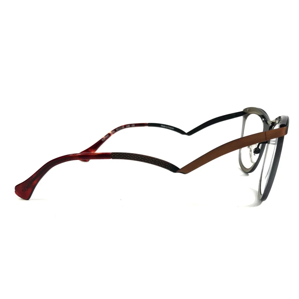 BOZ Eyeglasses Frames ESPRIT 9090 Brown Iridescent Clear Silver 51-19-140